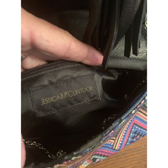 jessica mcclintock Crossbody Clutch Colorful Embroidered Boho - Picture 4 of 9